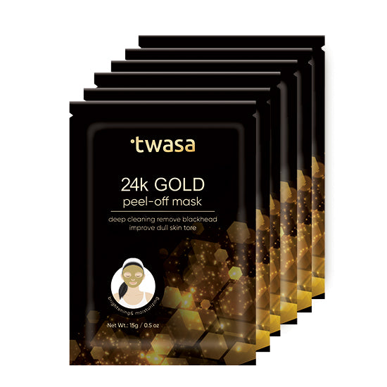 24K Gold Peel Off Mask for Glowing Skin, Wrinkles, Blackheads & Collagen - Best Gold Face Mask for Men & Women