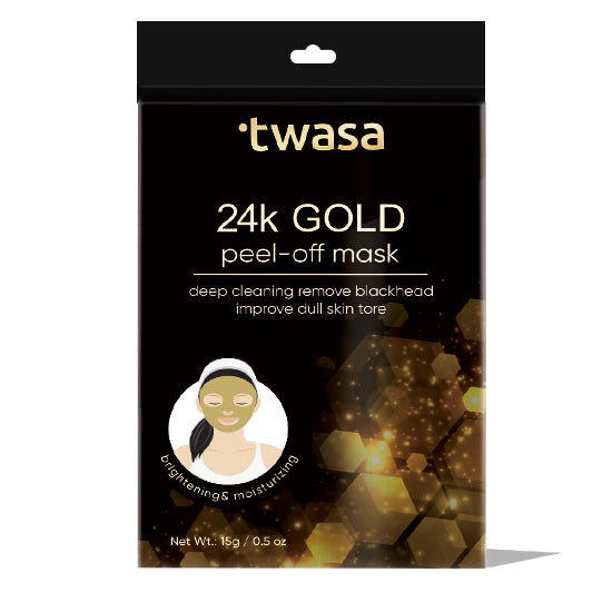 24K Gold Peel Off Mask for Glowing Skin, Wrinkles, Blackheads & Collagen - Best Gold Face Mask for Men & Women