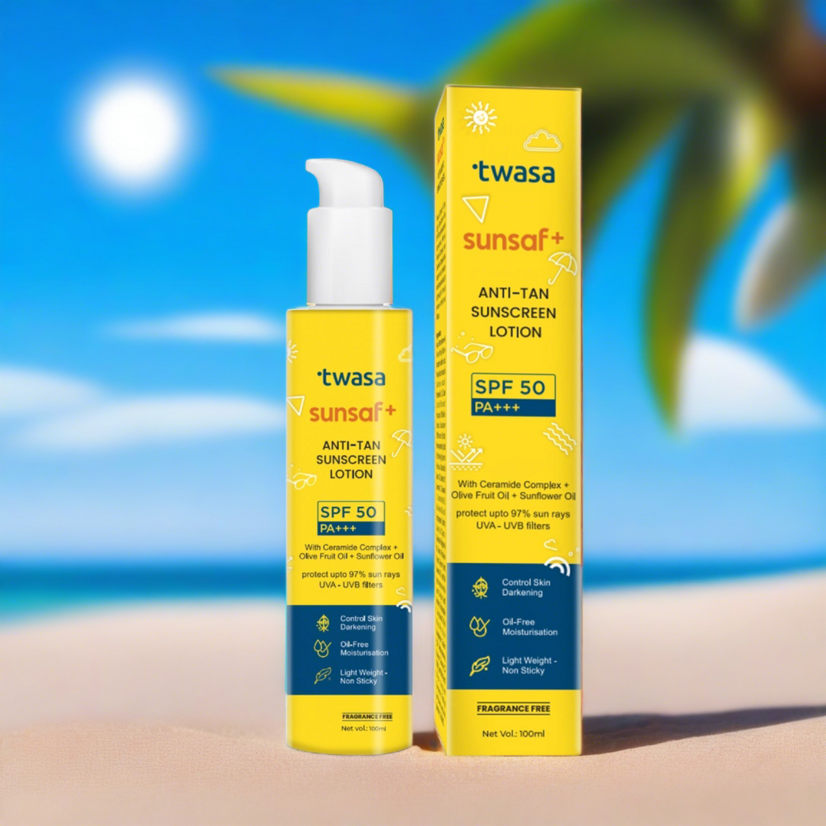 Sunsaf+ Anti-Tan Sunscreen Lotion SPF 50 PA+++