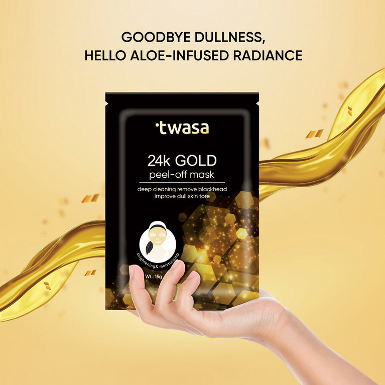 24K Gold Peel Off Mask for Glowing Skin, Wrinkles, Blackheads & Collagen - Best Gold Face Mask for Men & Women