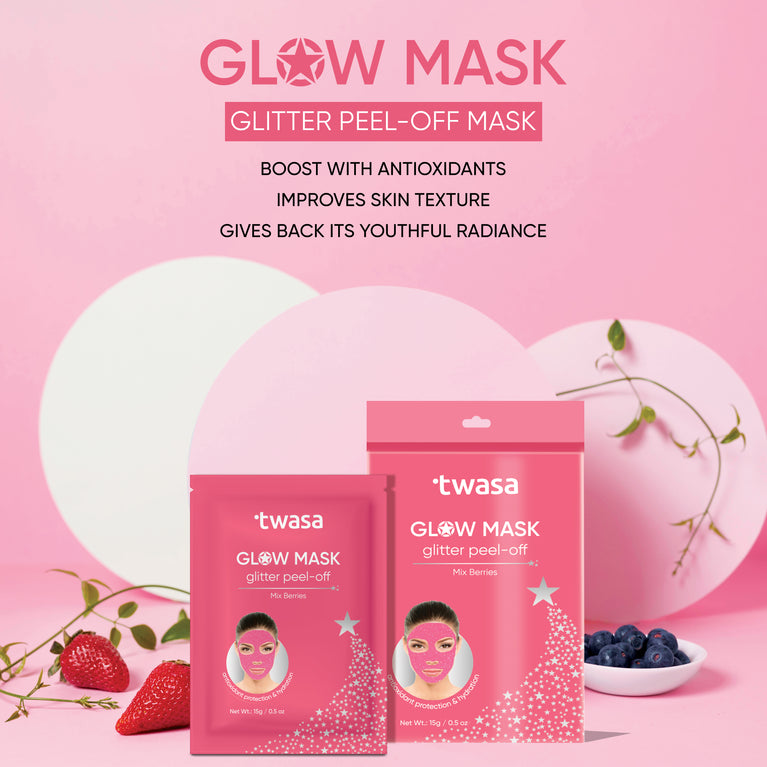 Glow Mask - Mix Berries Pink Glitter Peel Off