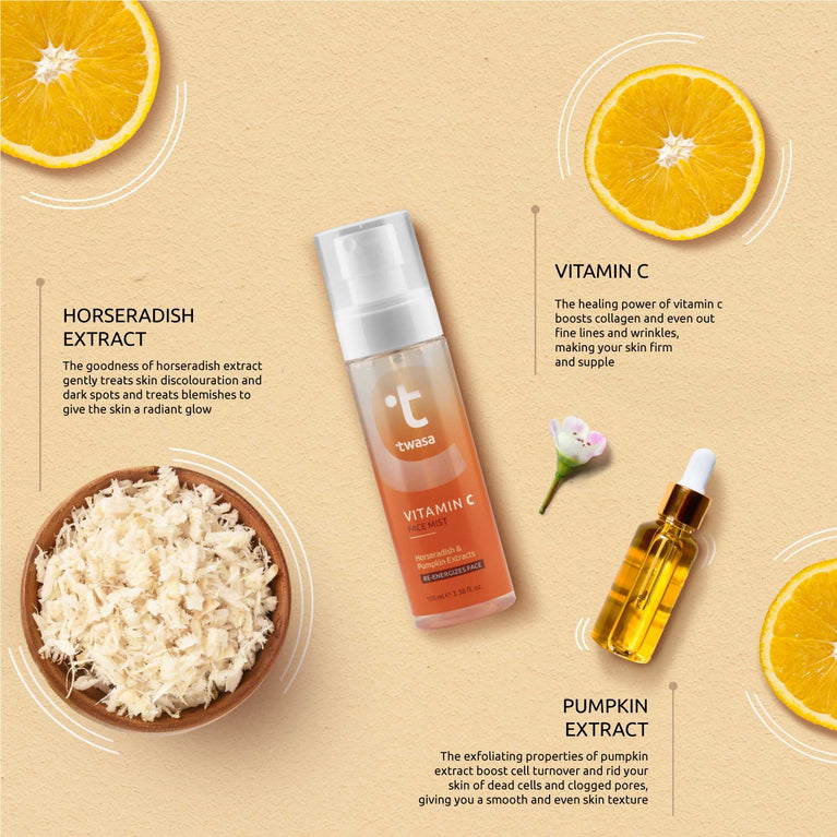 Refreshing vitamin C mist for daily skincare