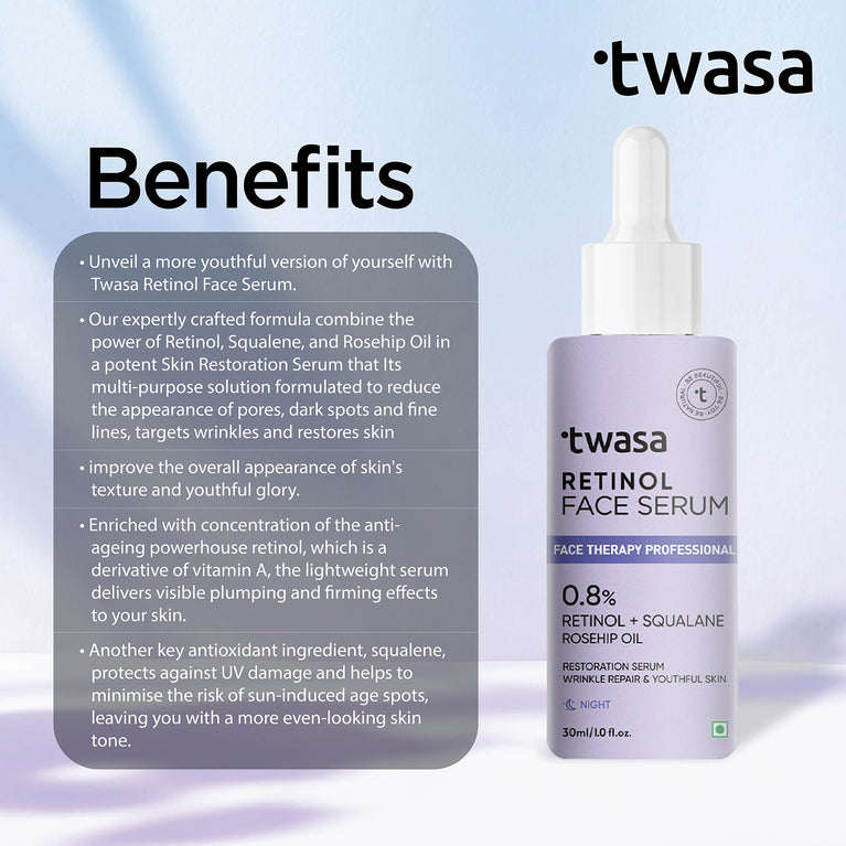 Retinol face serum for fine lines and wrinkles