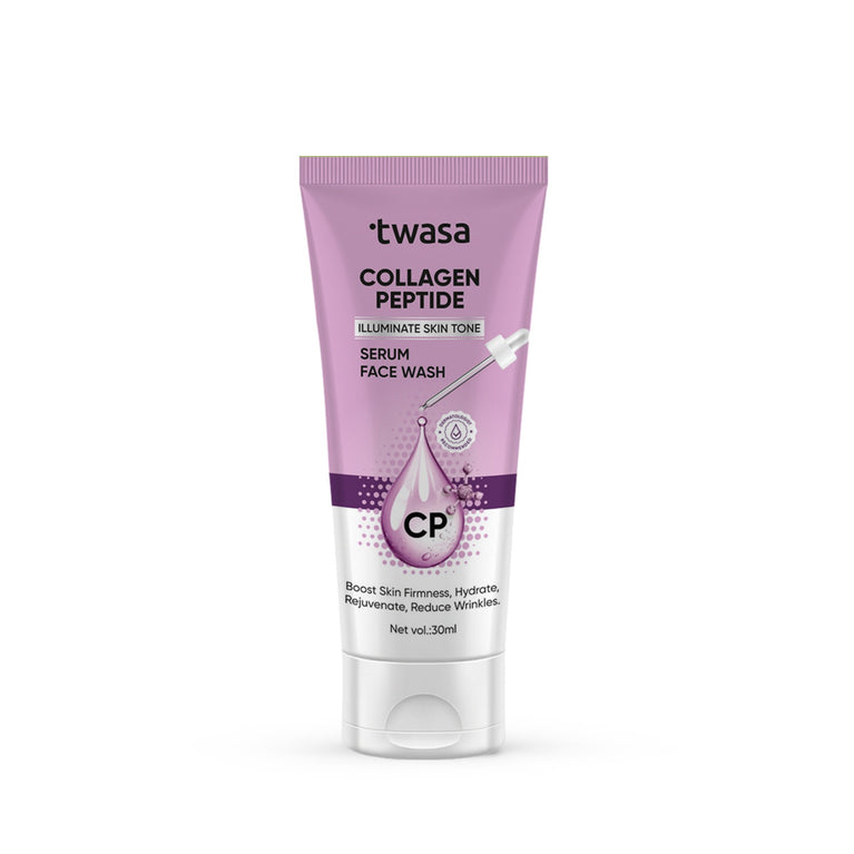 Collagen Face Wash for Glowing Skin, Anti-Aging & Brightening - Peptide-Infused Facial Cleanser for Sensitive & Oily Skin