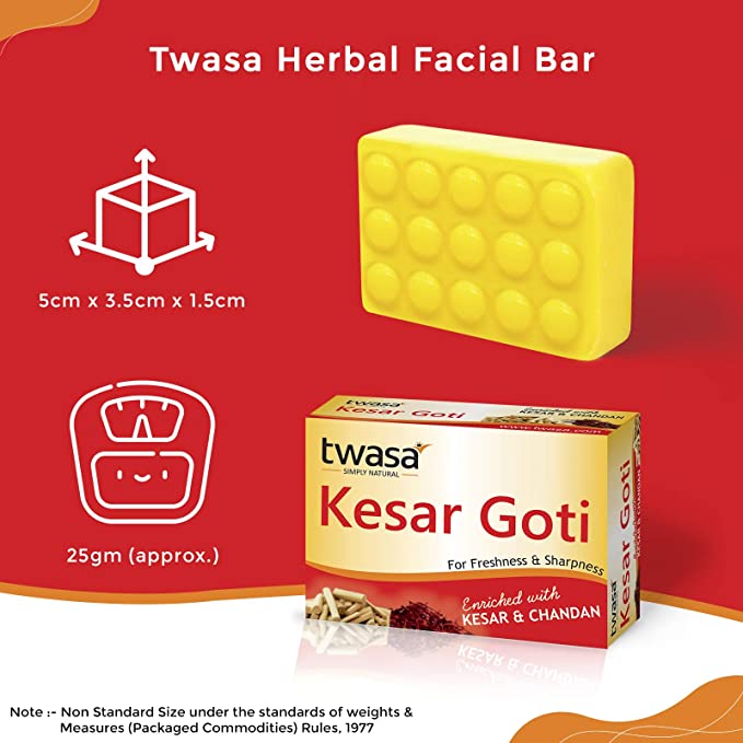 Twasa Kesar Goti Soap size