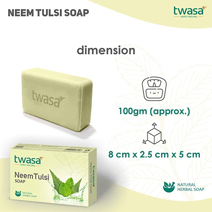 Twasa Neem Tulsi Soap size