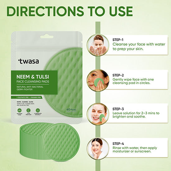 Herbal and Natural Face Cleansing Pads for deep skin purification