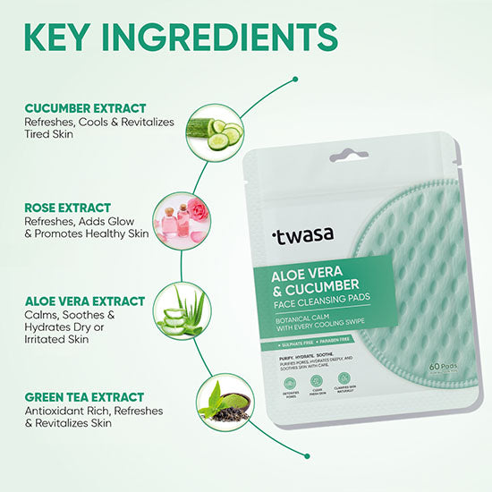 Twasa Organic Facial Cleansing Pads for Oily Skin