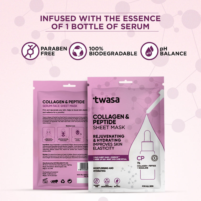 Discover our mask sheet for oily skin, a carefully crafted solution to balance excess oil production. The infusion of peptides ensures a matte finish without compromising on hydration. Say goodbye to shine and hello to a refreshed, glowing complexion.
