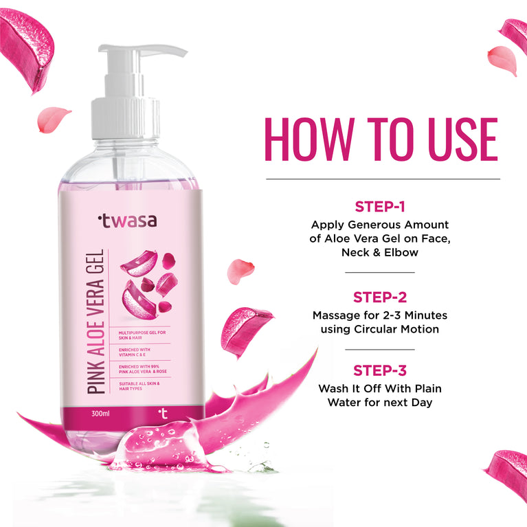 Pink aloe vera gel for acne treatment