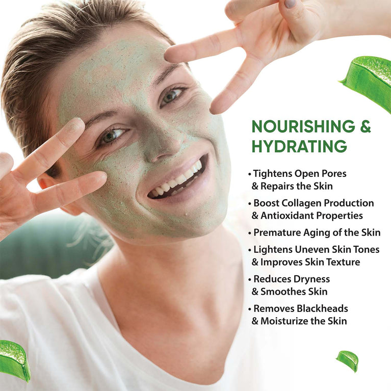 Woman applying Twasa hydrating Aloe Vera Peel Off Mask for soft and refreshed-looking skin