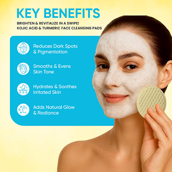 Best Kojic Acid and Turmeric Cleansing Pads for face dark spots and acne scars