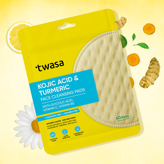 Twasa Kojic Acid and Turmeric Cleansing Pads for bright, glowing skin