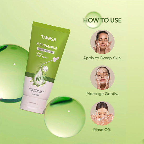 Twasa face wash with niacinamide and salicylic acid – Exfoliating and brightening facial cleanser