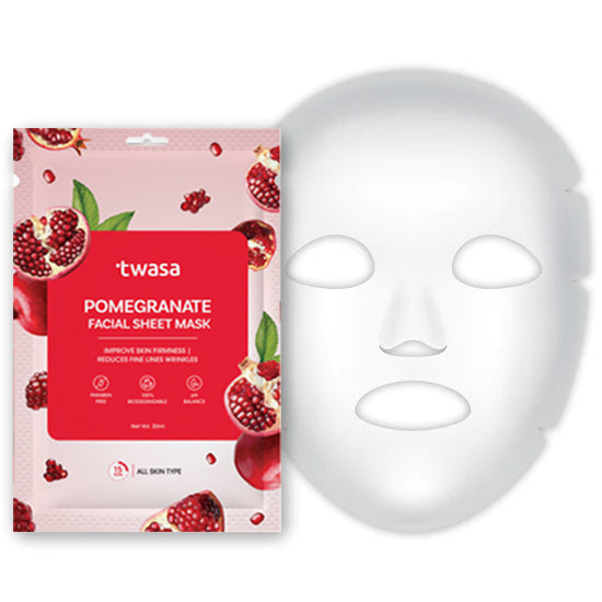 Twasa Pomegranate Sheet Mask - Revitalizing Facial Treatment