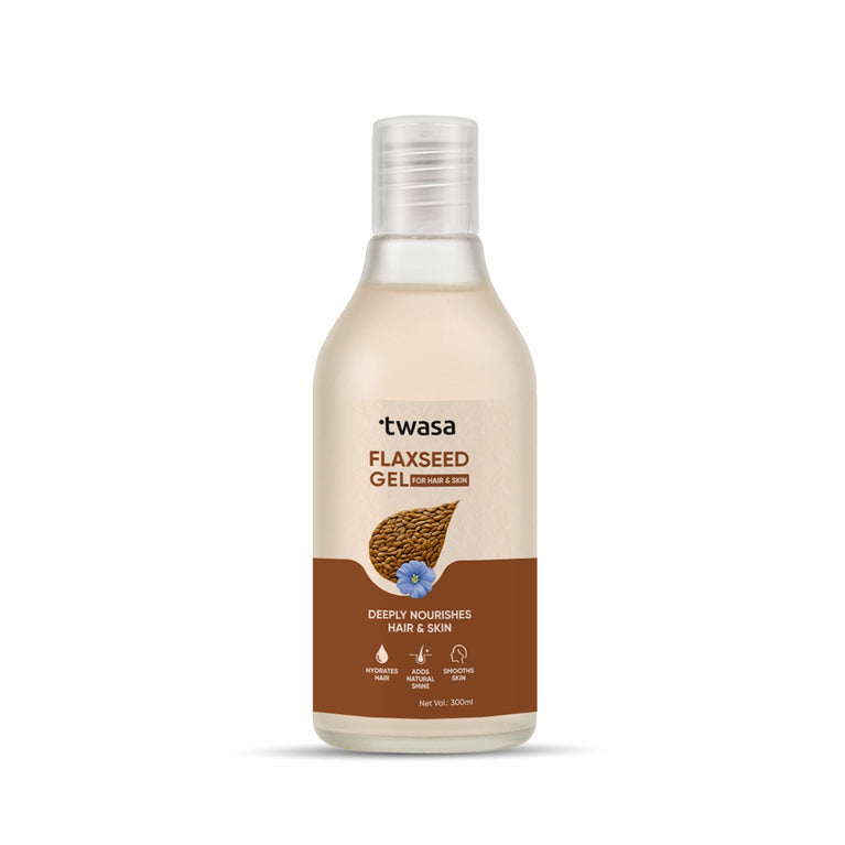 Pure Flaxseed Gel for Hair and Skin 300ml by Twasa – Natural Omega-3 Nourishing Gel