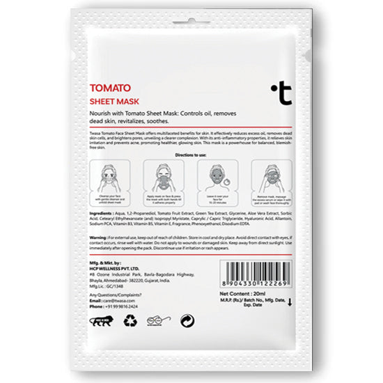 Tomato Face Sheet Mask: Refresh Skin, Glow Naturally, Korean Skincare, Hydration Boost