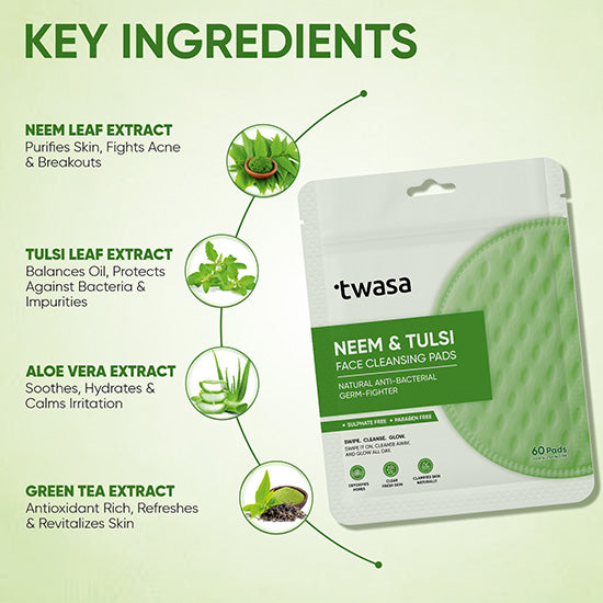 Neem Tulsi Face Pads for Acne and Oil Control – Natural Formula