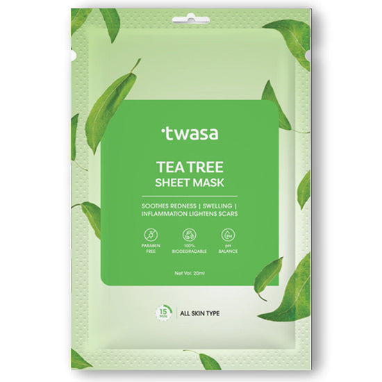 Twasa Tea Tree Oil Sheet Mask: Hydrating Facial Treatment