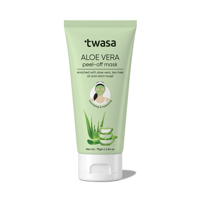 Twasa Aloe Vera Peel Off Mask 75g tube for hydrating and deep-cleansing facial care