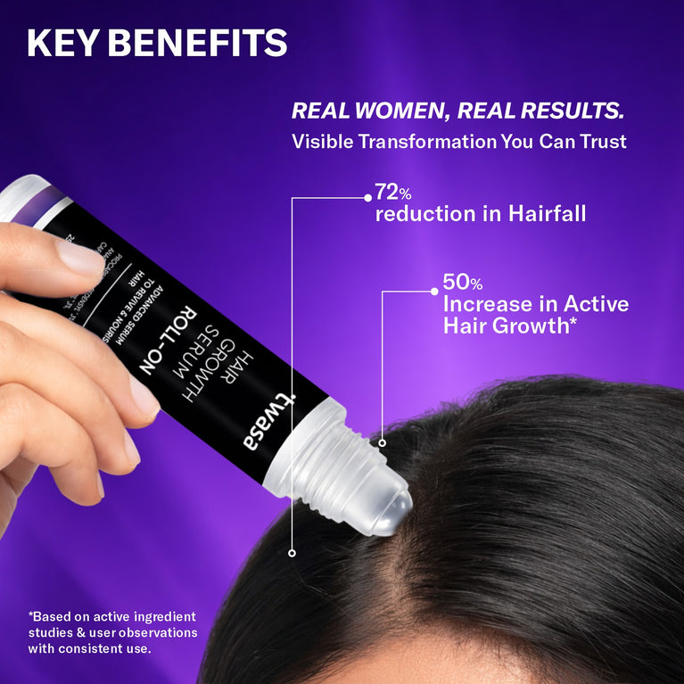 Twasa anti hair fall serum roll on for strong roots and healthy hair growth