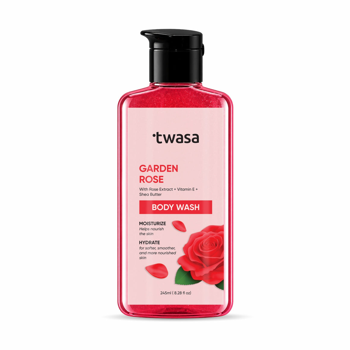 Twasa Garden Rose Body Wash with Vitamin E & Shea Butter for glowing and hydrated skin