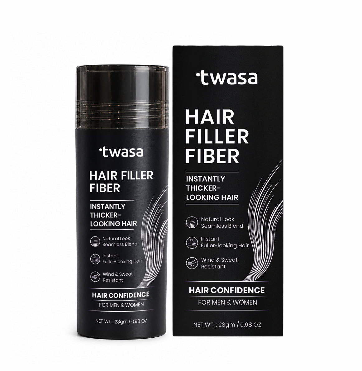 Twasa Hair Fiber Powder for thinning hair and natural scalp coverage
