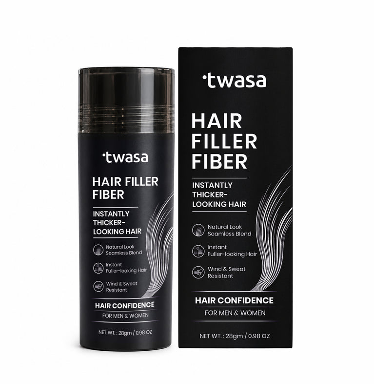 Twasa Hair Fiber Powder for thinning hair and natural scalp coverage