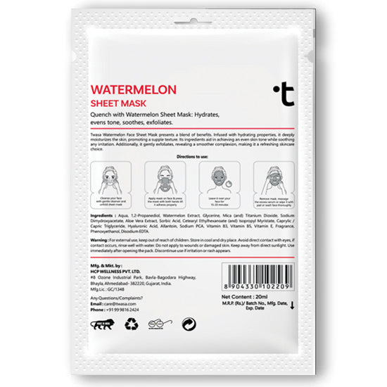 Watermelon Sheet Mask - Hydrating Treatment for Radiant Skin