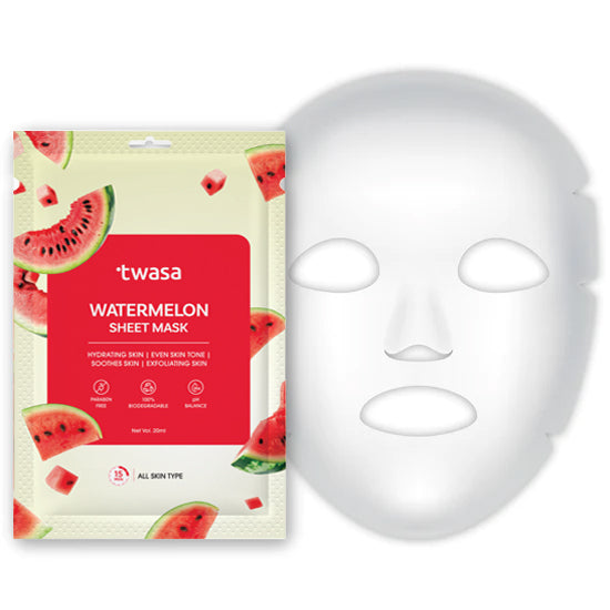 Watermelon Face Sheet Mask - Hydrating Facial Treatment for Glowing Skin