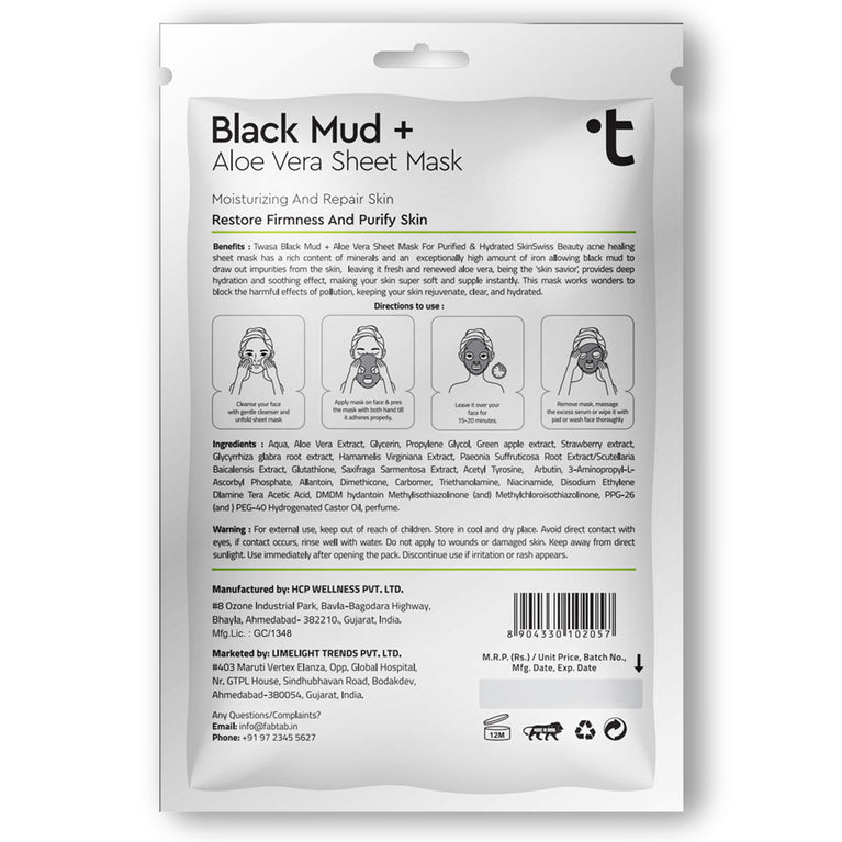 Buy Black Mud Facial Sheet Mask Online at Low Price in India