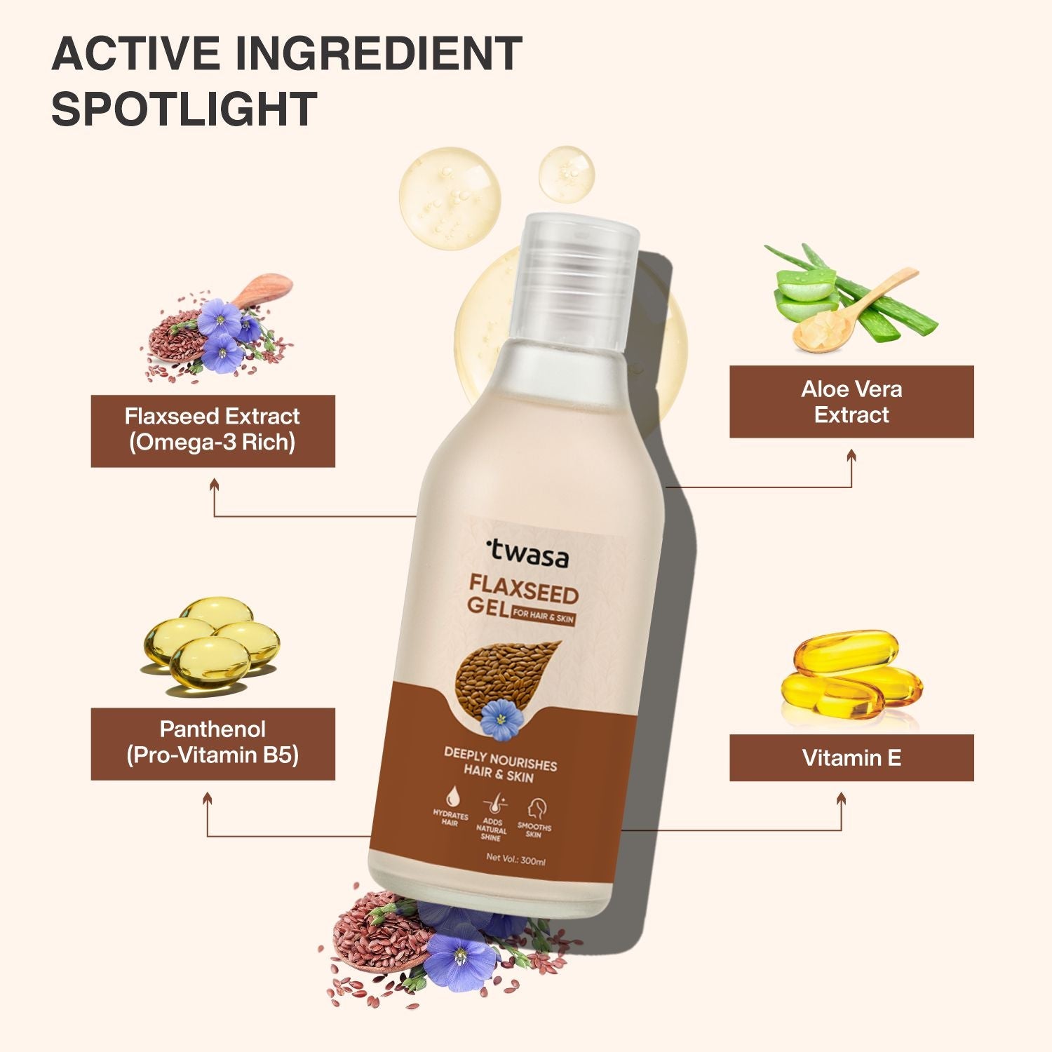 Buy Flaxseed Gel and Hair Growth Online in India Today – Twasa Cosmetics
