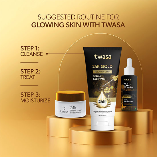 Twasa 24k gold facial cleanser for deep pore cleansing and brightness