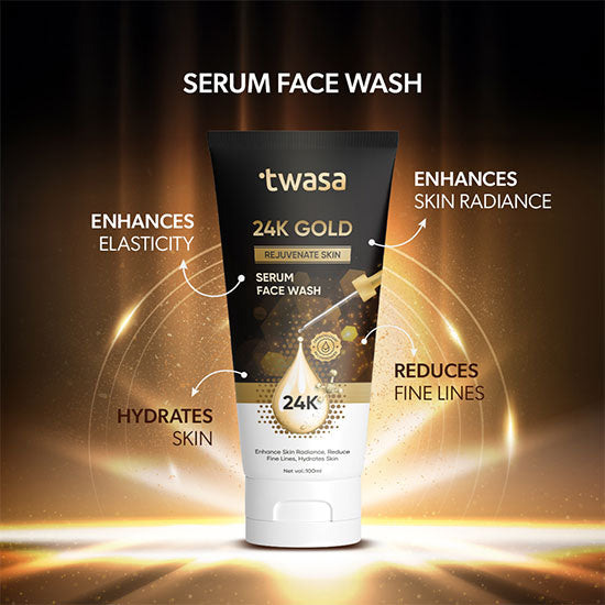 Twasa 24 karat gold face wash enriched with pure gold particles