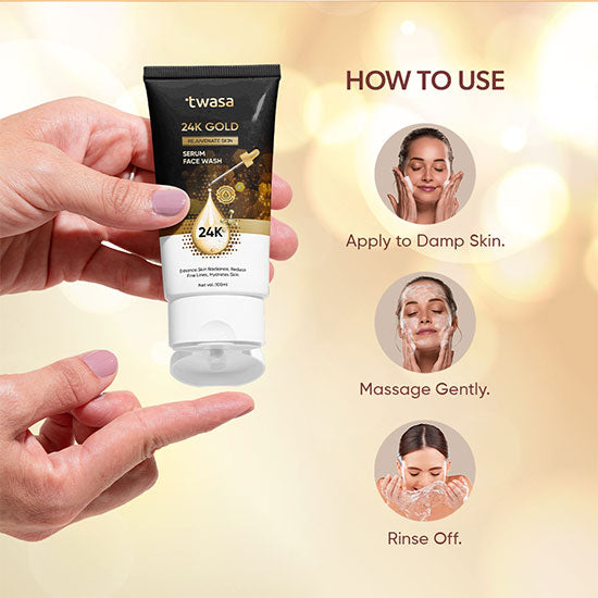 Twasa 24 carat gold face wash benefits for youthful and radiant look