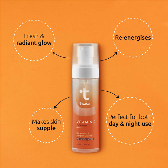 Brightening face mist with vitamin C benefits