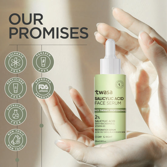Infused with Hyaluronic Acid, our Salicylic Acid Serum hydrates and plumps the skin while fighting acne and blemishes.