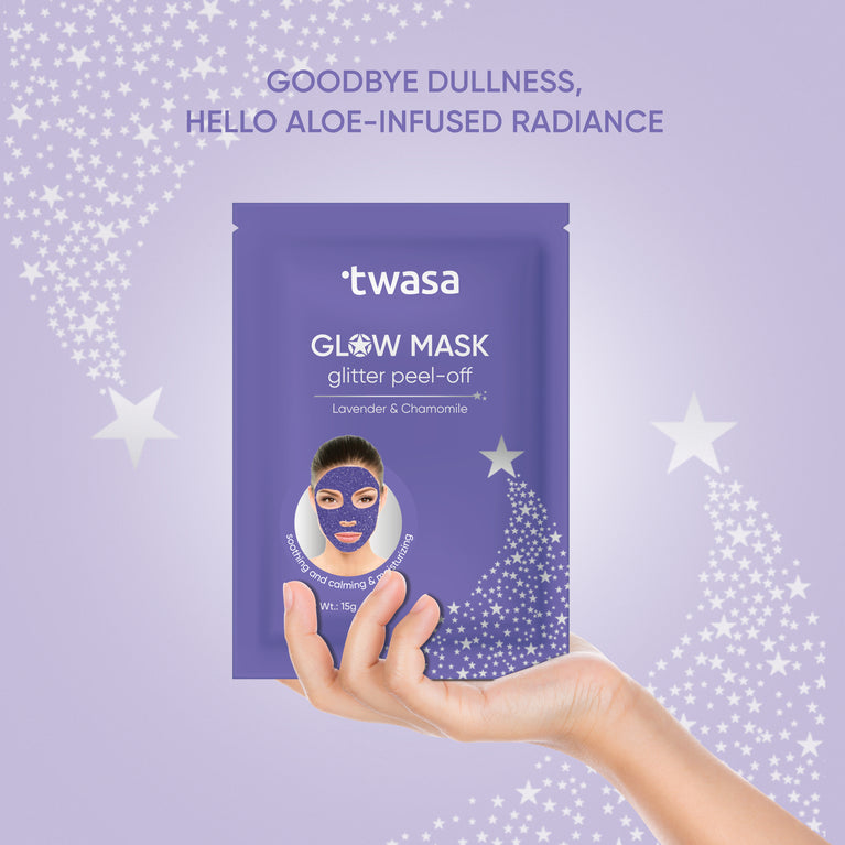 Glow Mask - Lavender Chamomile Glitter Peel Off Mask for Glowing Skin