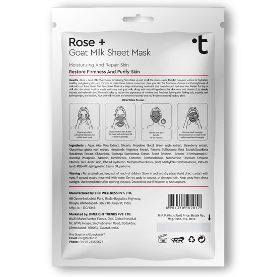 Rose with Goat Milk Face Sheet Mask