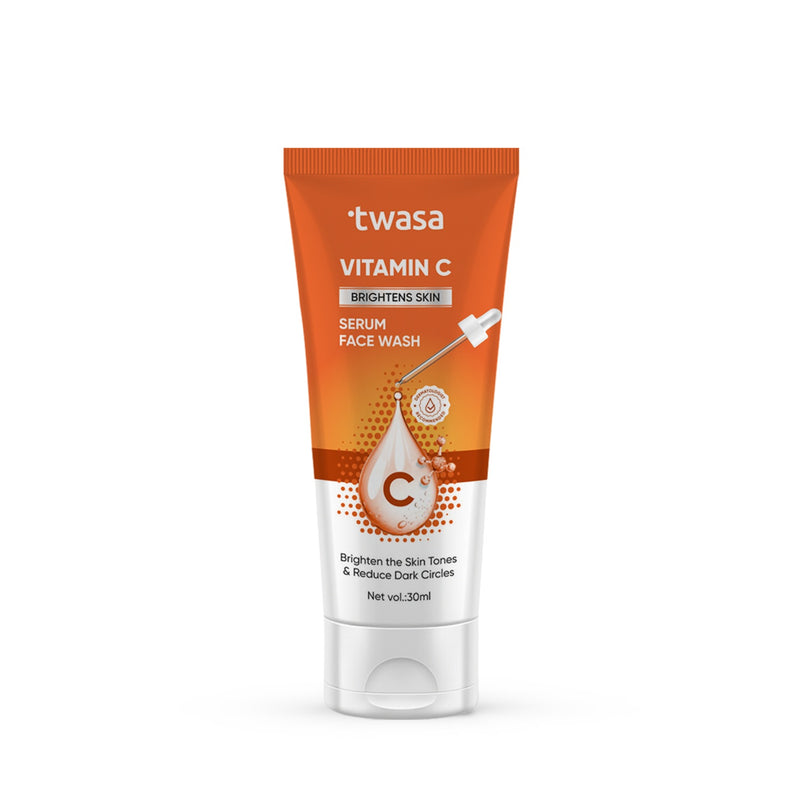 Twasa Vitamin C Face Wash 30ml for glowing skin and brightening daily facial cleansing