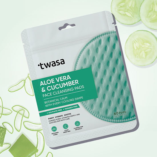 Twasa Aloe Vera Cucumber Cleansing Pads for Face
