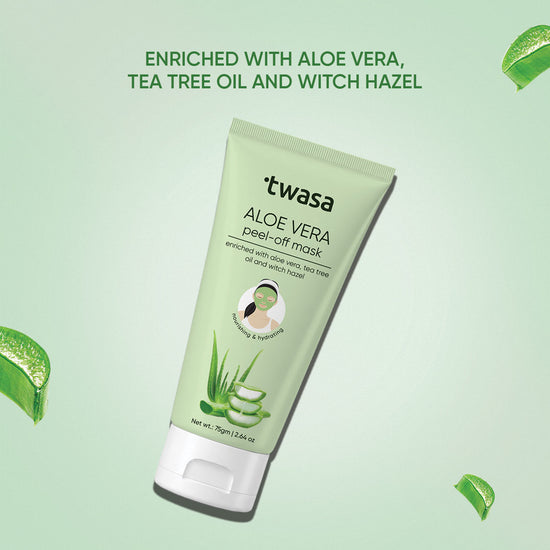 Twasa Aloe Vera Peel Off Mask with aloe vera, tea tree oil and witch hazel
