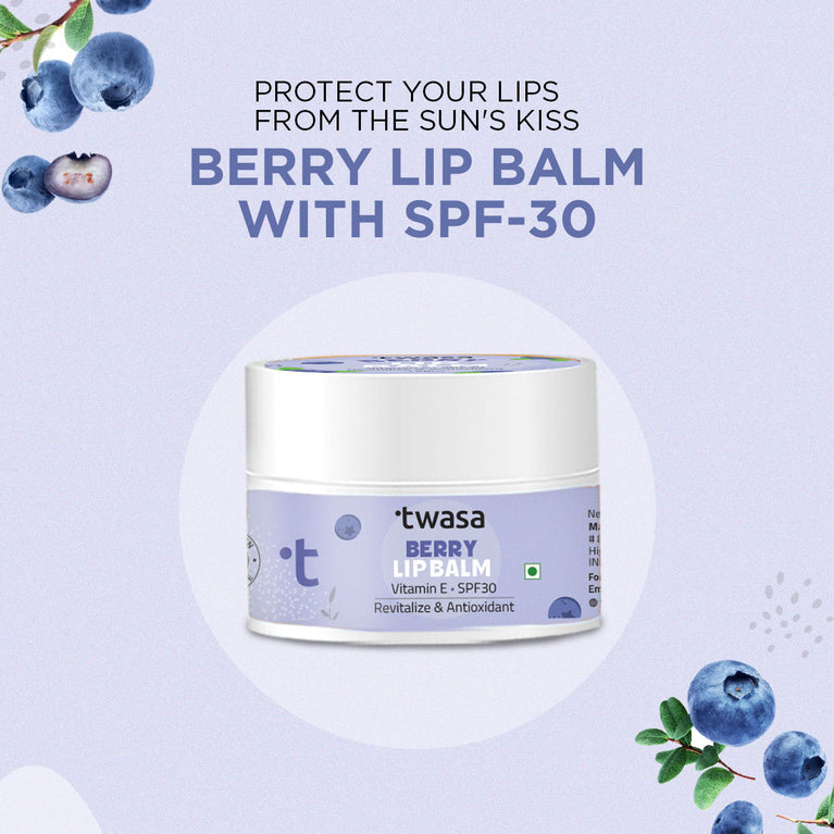 Natural vegan-friendly berry lip balm with SPF