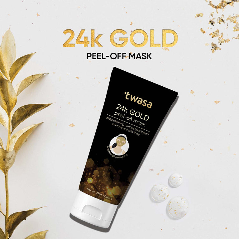 Twasa 24K Gold Peel Off Mask for an easy at-home gold facial