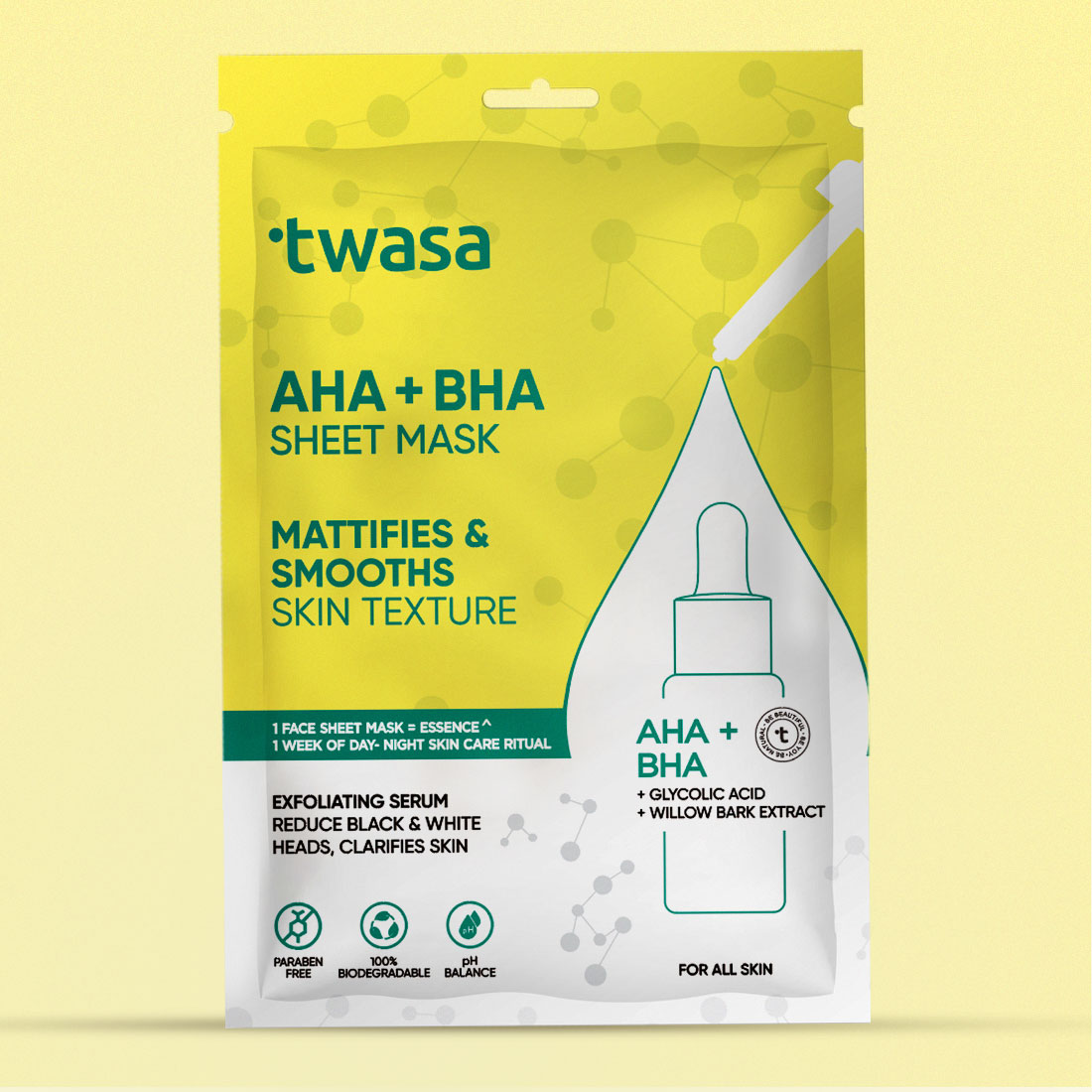 Buy Best AHA BHA Sheet Mask Online in India for Exfoliation – Twasa ...