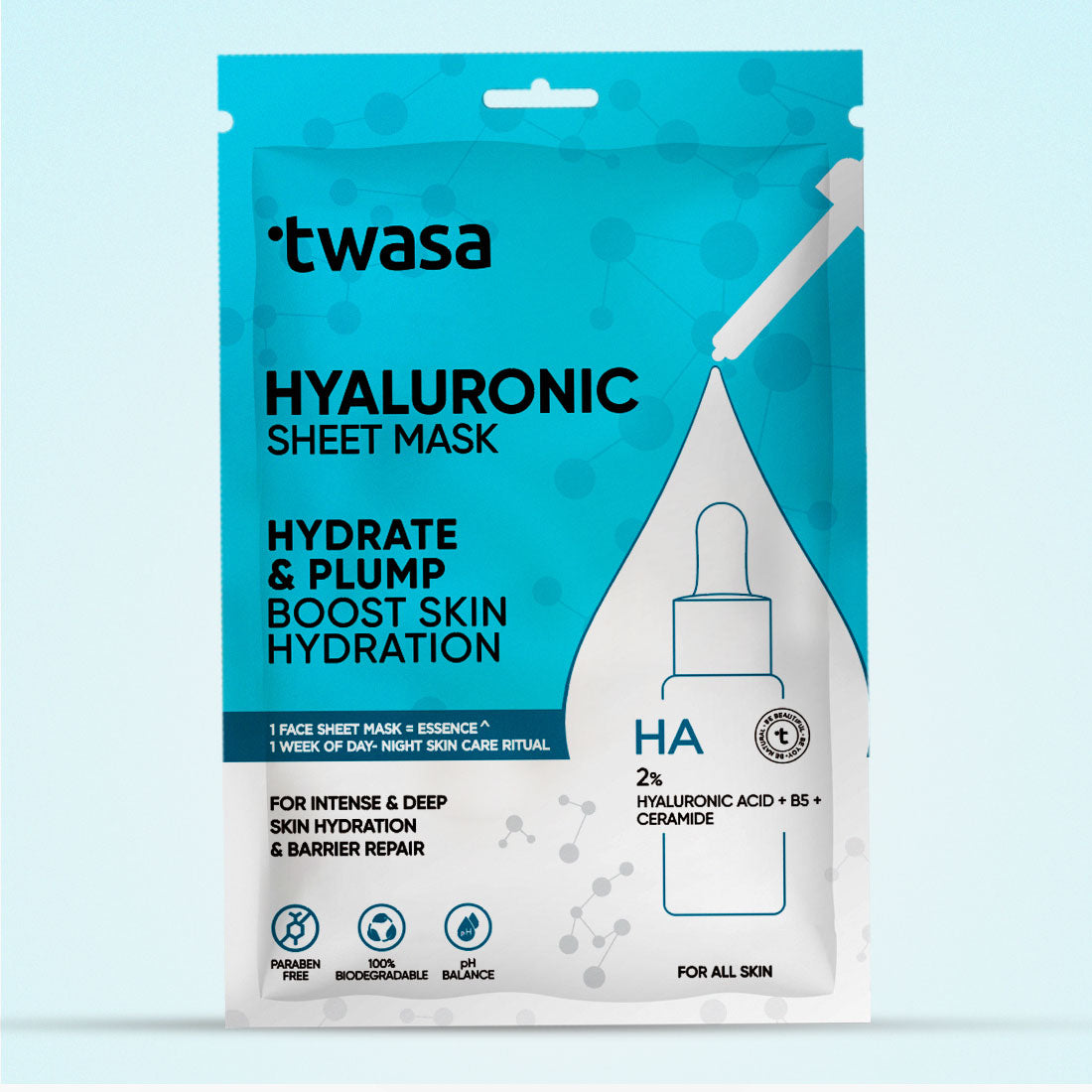 Hyaluronic Acid Facial Serum Sheet Mask for Glowing Skin