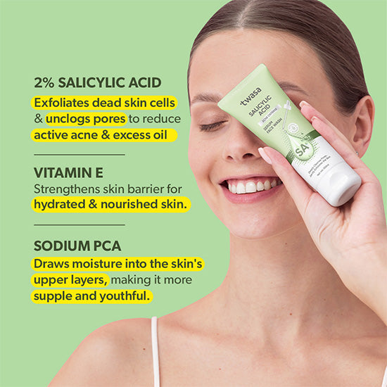 Salicylic acid face wash for oily skin – Twasa oil-control foaming cleanser for fresh, matte finish