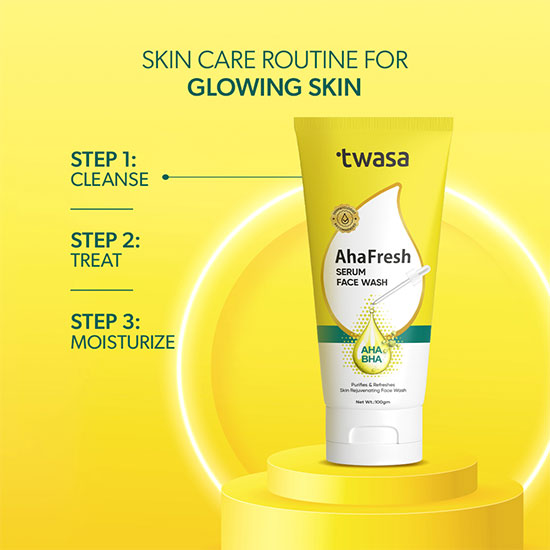 Twasa AHA-BHA face wash exfoliating cleanser for smoother skin texture