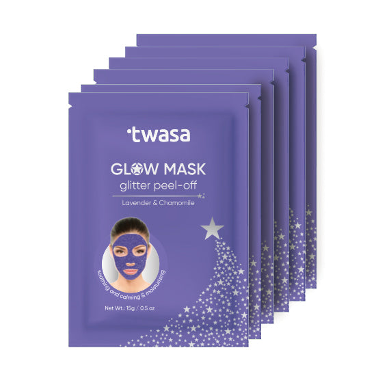 Glow Mask - Lavender Chamomile Glitter Peel Off Mask for Glowing Skin