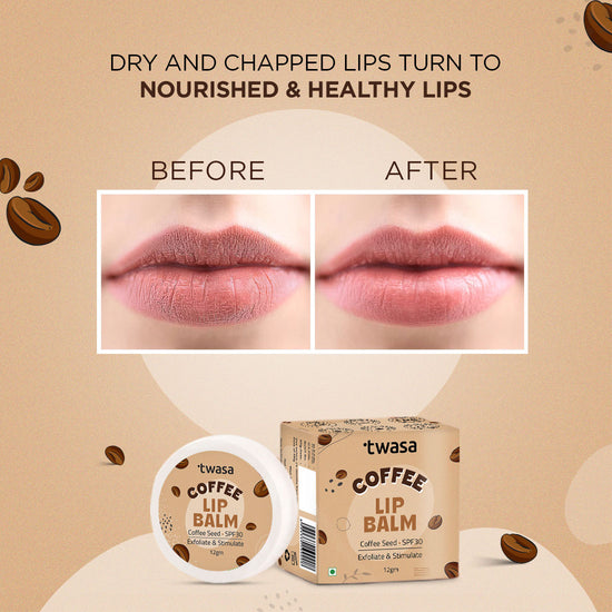 Natural coffee lip care for dry lips